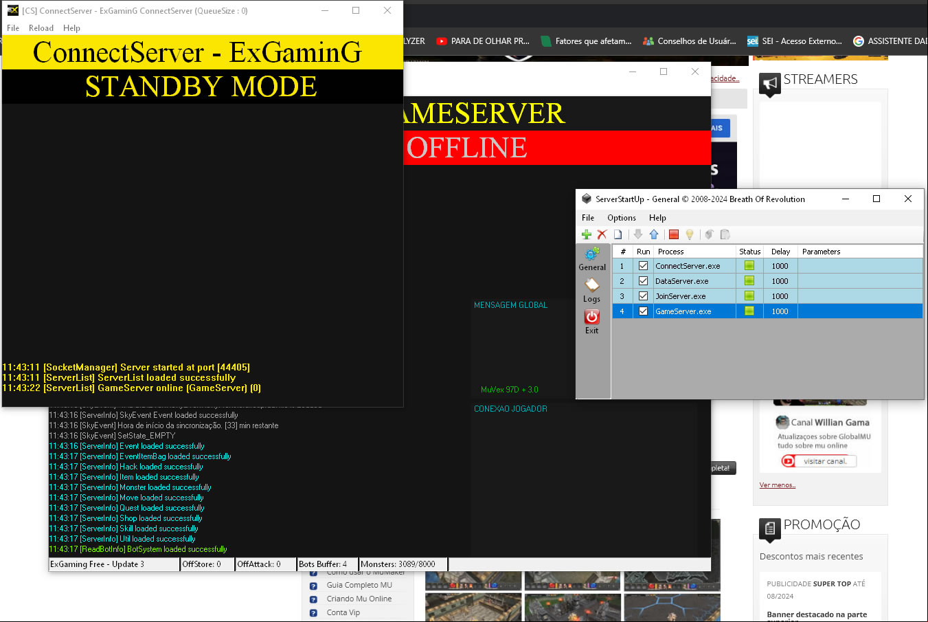 Baixar Mu Server 97D+3.0 AwaY 2024 + Ferramentas de Gerenciamento + Codigo e fonte SRC, Kit Mu Online, como criar servidor de mu online pirata 2024, Mu Server AwaY 97D+3.0 2024 Full Edition, como criar mu online atualizado.